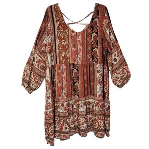 Pretty Umgee Multicolor Paisley Lightweight Dress - Size 1 XL